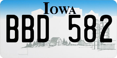 IA license plate BBD582