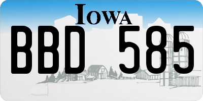 IA license plate BBD585