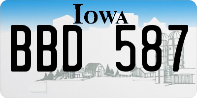 IA license plate BBD587