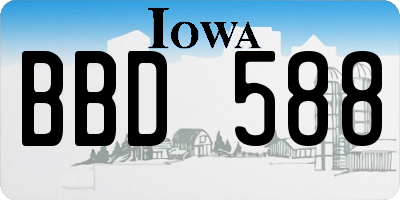 IA license plate BBD588