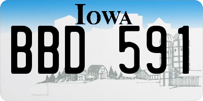 IA license plate BBD591