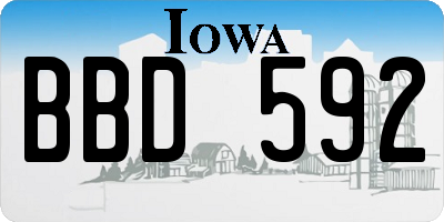 IA license plate BBD592