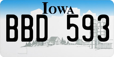 IA license plate BBD593