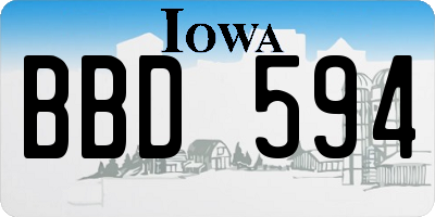 IA license plate BBD594