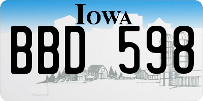 IA license plate BBD598