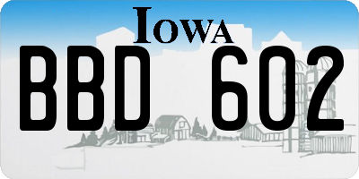 IA license plate BBD602