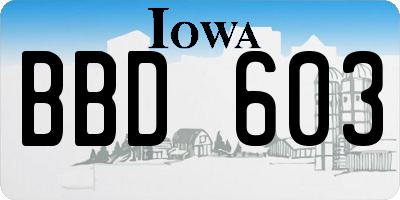 IA license plate BBD603