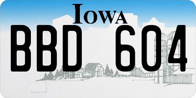 IA license plate BBD604