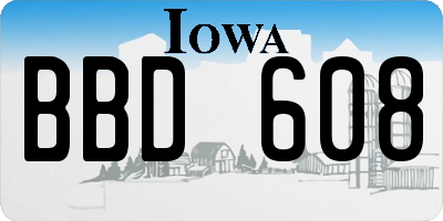 IA license plate BBD608