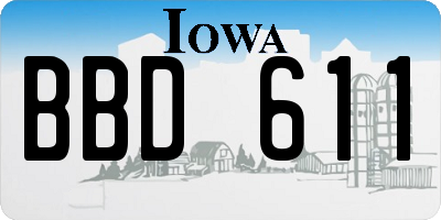 IA license plate BBD611