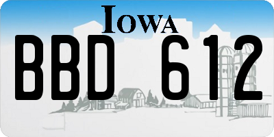 IA license plate BBD612