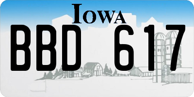 IA license plate BBD617