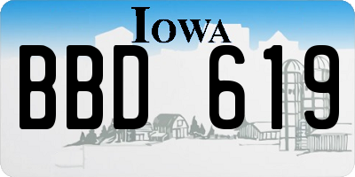 IA license plate BBD619