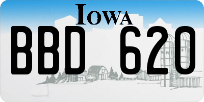 IA license plate BBD620