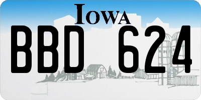 IA license plate BBD624