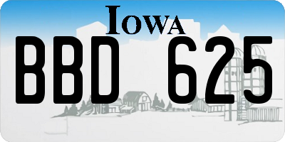 IA license plate BBD625