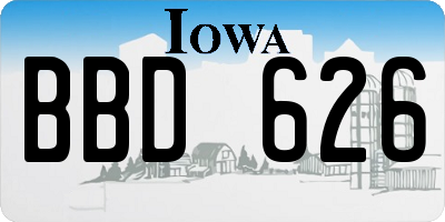 IA license plate BBD626