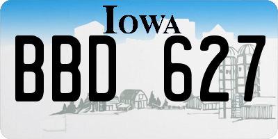 IA license plate BBD627