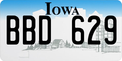 IA license plate BBD629