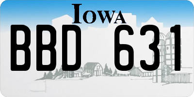 IA license plate BBD631