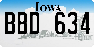 IA license plate BBD634