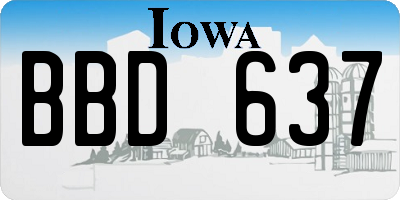 IA license plate BBD637