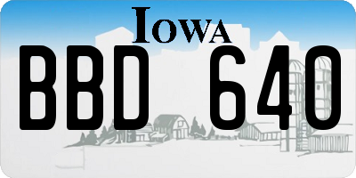 IA license plate BBD640
