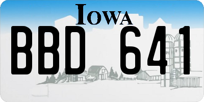 IA license plate BBD641