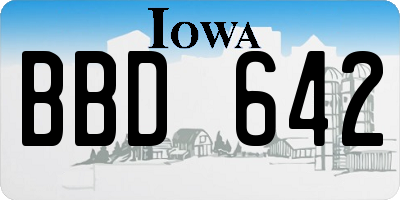 IA license plate BBD642