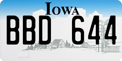 IA license plate BBD644