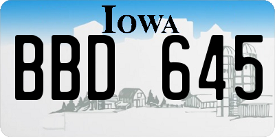 IA license plate BBD645