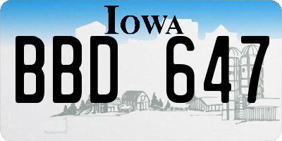 IA license plate BBD647