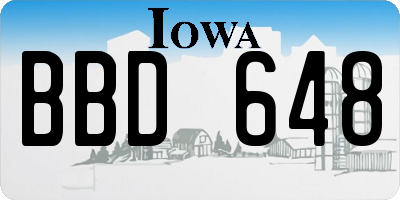 IA license plate BBD648