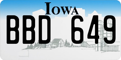 IA license plate BBD649