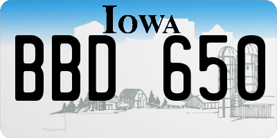 IA license plate BBD650