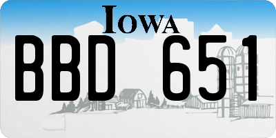 IA license plate BBD651