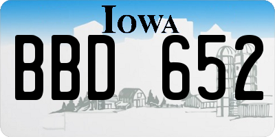 IA license plate BBD652