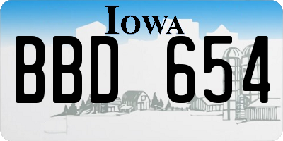 IA license plate BBD654