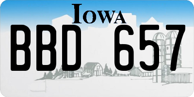 IA license plate BBD657
