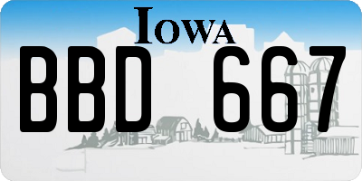 IA license plate BBD667