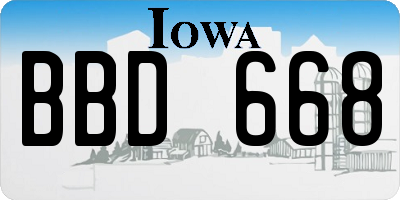 IA license plate BBD668