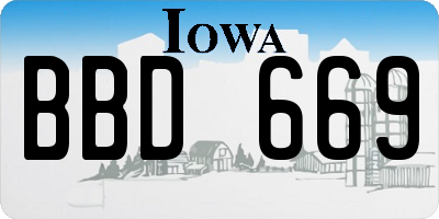 IA license plate BBD669