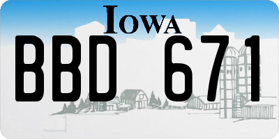 IA license plate BBD671
