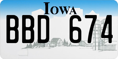 IA license plate BBD674