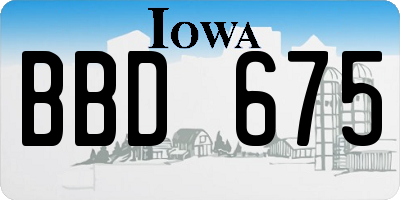 IA license plate BBD675