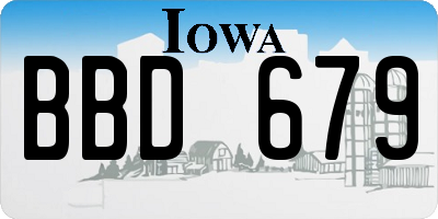 IA license plate BBD679