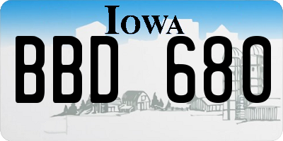 IA license plate BBD680
