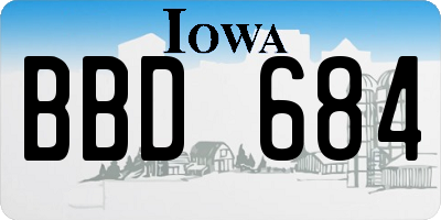 IA license plate BBD684