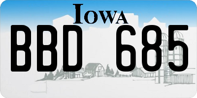 IA license plate BBD685