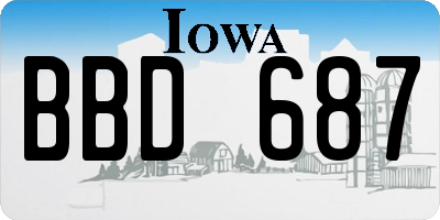 IA license plate BBD687